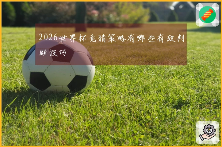 2026世界杯竞猜策略有哪些有效判断技巧